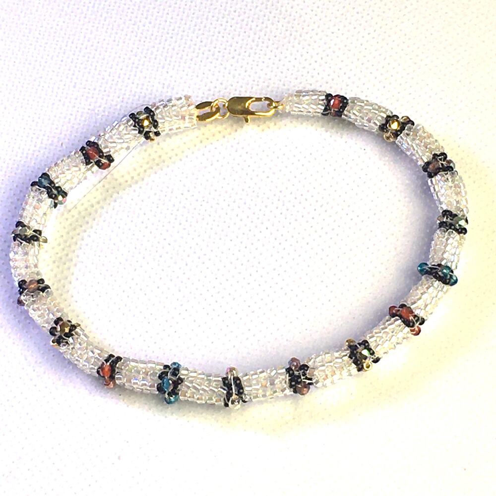 Crystal Aurora Borealis & 24k Gold, Ect Bracelet